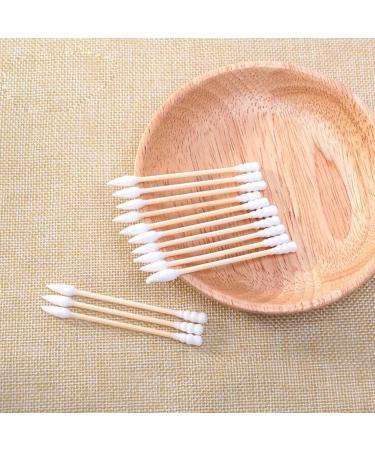 300 PCS White Spiral Lace Wooden Tube Cotton Swabs - Antibacterial & Sterile Cleaning Sticks for Eyes Ears & Makeup - Buy Online on SooperMarket.com