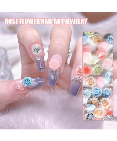 3D Flower Nail Charms 200 Pcs Colorful Acrylic Camellia Rose Flower Nail Art Charms Nail Rhinestones Gems Nail Accessories for DIY Nail Art Designs Jewelry Making (Multi-Colored A) - Buy Online on SooperMarket.com