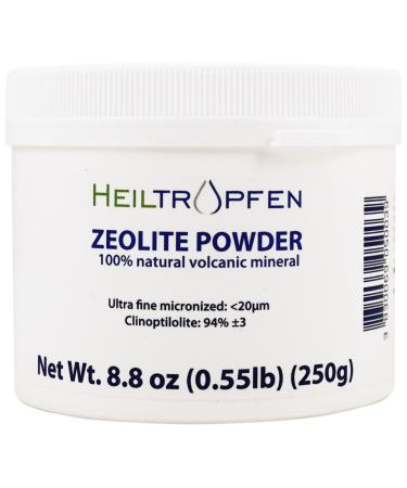Zeolite Powder 0.55 Pound - 250 g | ULTRA FINE | less-than 20 m | Clinoptilolite 94%+-3 | activated | Natural Mineral Dust | Heiltropfen