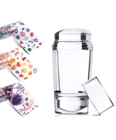 Clear Jelly Nail Art Stamp | Double-End Silicone Tools & 3 Rollers | Stamped Nail Art Essentials - Buy Online on SooperMarket.com