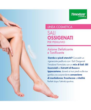 Timodore Oxygen Salt Mix | Refreshing Essential Oils for Tired Legs & Feet | 100% Made in Italy | Dermatologically Tested | 400g - Buy Online on SooperMarket.com
