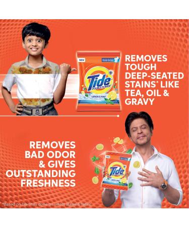 Tide Plus Detergent Washing Powder with Extra Power Lemon and Mint Pack - 500 g + SCOOPER - Buy Online on SooperMarket.com