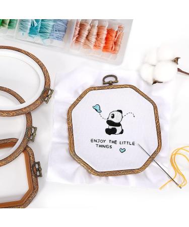Caydo 4 Set Embroidery Hoops - Imitated Wood Display Frames for Craft Sewing and Decoration - Buy Online on SooperMarket.com