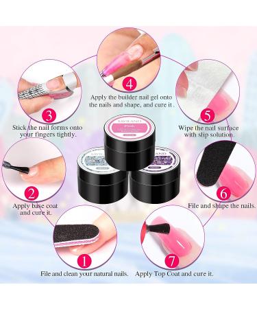 Saviland Builder Nail Gel Kit - 12 Colors Nail Extension Gel Set with Forms and Brushes | Nail Strengthening Manicure Set for DIY Nail Art (B-Sequins Series) - Buy Online on SooperMarket.com