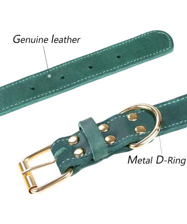 Tagme Personalized Leather Dog Collar - Engraved Name & Phone Number | Adjustable Green Collar for Small Medium & Large Dogs (33-39cm) - 1 Pack - Buy Online on SooperMarket.com