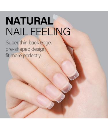 AILLSA Square Nails Tips - 240 Pcs Matte Soft Gel Nail Extension Tips | Pre-shaped Full Cover Acrylic Fake Nails | Short Square 15 Sizes | Soak Off & No File Needed - Buy Online on SooperMarket.com