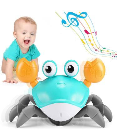 Adeokay crab baby toys from 1 2 3 year toys from 6 7 8 9 10 months children's toys from 1-3 years young girl gift for children Tummy Toys Toys crawling toys baby green