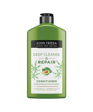 John Frieda - Deep Cleanse & Repair Conditioner - Contents: 250 ml - with hemp seed oil & nourishing avocado - Soothing hair rinsing for stressed hair - 250 ml