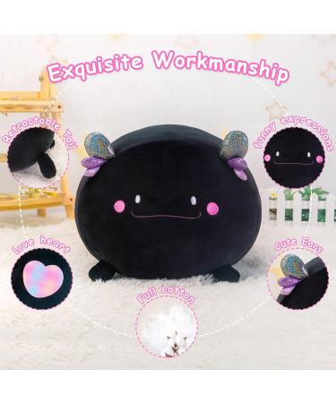 Mewaii 16 Black Axolotl Plush Pillow - Soft Stuffed Animal Squishy Toy for Adults and Kids - Buy Online on SooperMarket.com