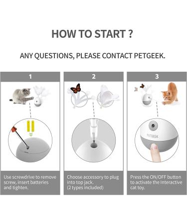 PETGEEK Laser Pointer Cat Toy - Interactive Kitten Toy with Bird Squeaky - Automatic Rotating Cat Laser Pointer - Indoor Cat Toys Gray - Buy Online on SooperMarket.com