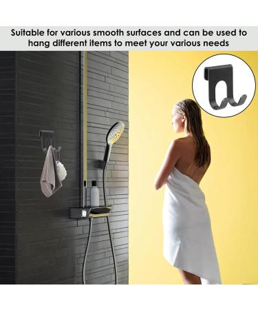 Self-Adhesive Razor Holder Shower - 5 PCs Multi-Purpose Hook Aluminum Bracket for Bathroom & Kitchen Organization - No Drilling Required Black - Buy Online on SooperMarket.com