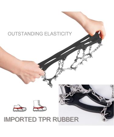 Giggleway Traction Cleats - Anti Slip Snow Grips with 19 Stainless Steel Spikes | M/L/XL L(Shoe Size W 8.5-11.5/M 7-9.5) | Suitable for Women, Men, and Kids - Black - Buy Online on SooperMarket.com