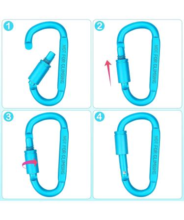 Craebuer 4 Pack 3 inch Aluminum D-Ring Carabiner Clips - Locking Snap Hook for Outdoor Camping & Hiking - Buy Online on SooperMarket.com