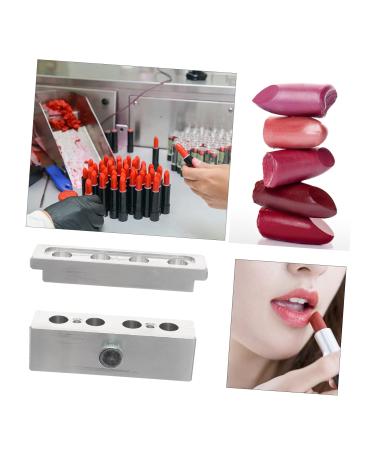 NOLITOY Aluminum Alloy 4 Hole Lipstick Mold Set | DIY Lip Tint Lip Balm & Lip Gloss Kit | Perfect Lipstick Maker Tools 10.2X4.6cm Silver - Buy Online on SooperMarket.com