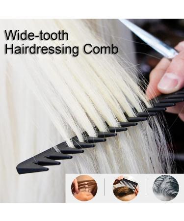 Yoezuo Wide Tooth Comb 2 PCS Curling Comb Coarse Tooth Comb Hair Comb Set Heat Resistant Antistatic Coarse Hair Comb Styling Comb for Women Men Hair Styling Salon (Black) - Buy Online on SooperMarket.com