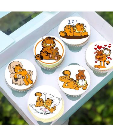 Pre-Cut Garfield 2B Edible Stand up Wafer Paper Cupcake Toppers Cake Decorations Birthday Party Cat (24) - Buy Online on SooperMarket.com