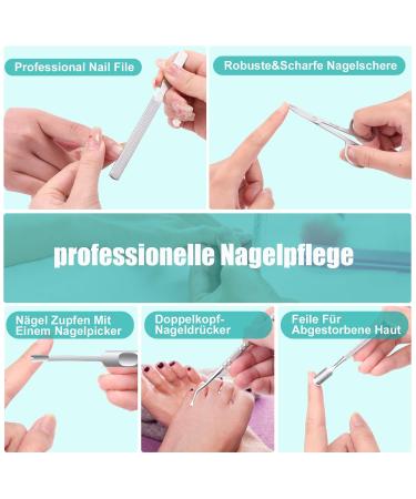Jupeli Professional Toenail Clip Set - Sharp Stainless Steel Nail Clippers for Thick & Ingrown Nails 8PC Pedicure & Manicure Kit with Nail Scissors Shapers & Files - Perfect Foot Care Solution - Buy Online on SooperMarket.com