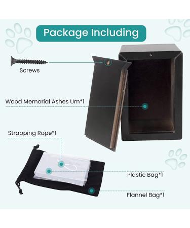 NEWDREAM Dog Urns for Ashes - Wood Keepsake Memorial Pet Ashes Photo Box in Black - Buy Online on SooperMarket.com