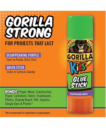 Gorilla Kids Disappearing Purple Glue Sticks 6g - Pack of 2 | Non-Toxic Adhesive for School & Crafts - Buy Online on SooperMarket.com
