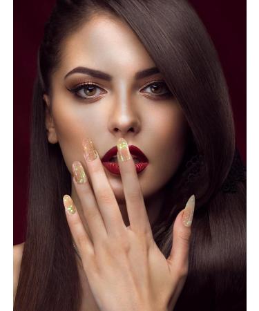 Kalolary 20PCS Luminous Glitter Gel Nail Polish Strips - Glow in the Dark Waterproof Nail Wrap Stickers (White) - Includes Nail File and Stick - Buy Online on SooperMarket.com