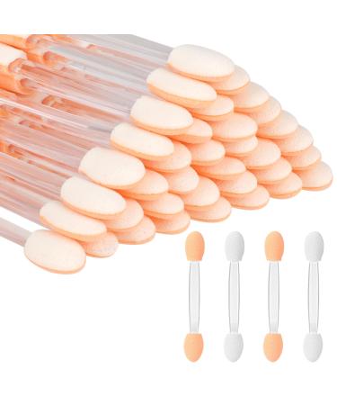 Eye-shadow applicator 50 disposable eyelid shadows on both sides eyeshadow brush set sponge brush black sponge brush eye make-up brush for women and girls (transparent)