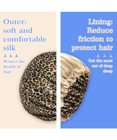 Silk Satin Hair Bonnet for Sleeping - Curly Hair Wrap for Black Women Men - Reusable, Designer, Large - Shower Cap, Night Cap, Head Scarf - Soft and Stylish - Buy Online on SooperMarket.com