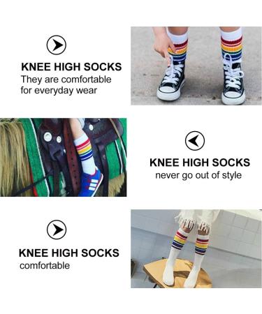 KESYOO 6 Pairs Cotton Knee High Socks for Unisex 1-3 Years, Assorted Color - Calf Length Tube Stockings - Buy Online on SooperMarket.com