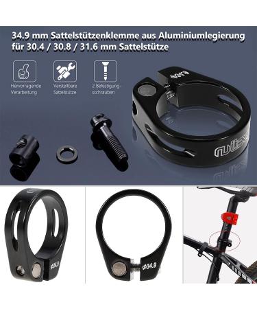 VGEBY1 Bike Seat Post Clamp - 34.9mm Quick Release Aluminum Alloy Tube Clip for 30.4/30.8/31.6mm Seat Post, Black - Buy Online on SooperMarket.com