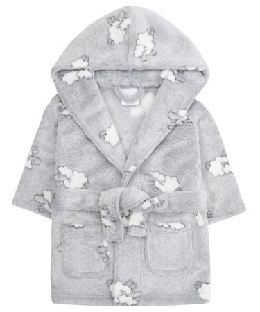 Babytown Baby Boys & Girls Lamb Plush Fleece Dressing Gown (0-6 Months Grey)