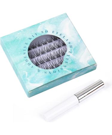 SISILILY Individual Lashes Cluster 50 Pcs Kit | DIY Reusable 3D Eyelash Extension | Soft Natural C CC D Curl Individual Eyelashes with Glue | 10/12/14/15/16mm Length - DM12 - Buy Online on SooperMarket.com