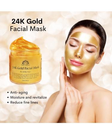 White Naturals 24K Gold Facial Mask - Anti-Aging Face Mask for Flawless Skin, Reduces Wrinkles and Acne Scars, Removes Blackheads and Oils - Buy Online on SooperMarket.com