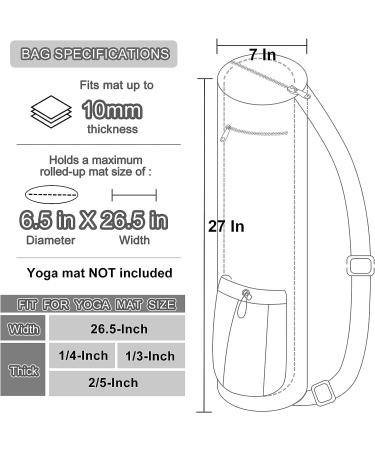 HAGUSU Waterproof Yoga Mat Bag with 2 Pockets, Adjustable Shoulder Strap - Black - Buy Online on SooperMarket.com