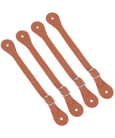 GORGECRAFT 4Pcs Leather Spur Straps Adjustable Boot Strap Western Man Woman Single Ply Leather Horizons Spur Straps with Zinc Alloy Clasp for Equestrian Supplies Thigh High Boots Chocolate