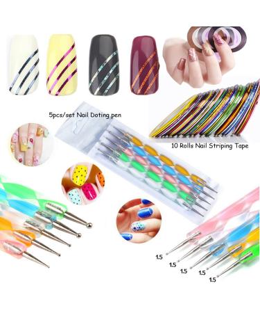 Floral & Geometric Nail Art Stamping Kit with Rhinestones & Mandala Dotting Pen - Manicure DIY Set - Buy Online on SooperMarket.com