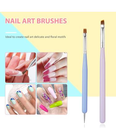 Sularpek 6Pcs Nail Art Brushes Set - Builder Gel Brush for Nails, Nail Art Design Pen Painting Tools with Extension Gel Brush, Fine Liner Brushes, and Dotting Pen - Buy Online on SooperMarket.com