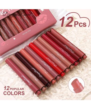 Buy 12 Colors Dewy Melting Lipstick - High-Shine Gloss Finish | Vibrant Lip Stain for Women | International Shipping Available - Buy Online on SooperMarket.com