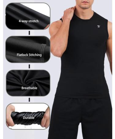 TELALEO 5 Pack Men's Athletic Compression Sleeveless Tank Top Bundle - Large - Buy Online on SooperMarket.com