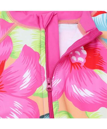 HUAANIUE Baby Girls Zip Swimsuit | 3-4 Years | UPF 50+ Sun Protection | Greenhotpink Swimwear - Buy Online on SooperMarket.com