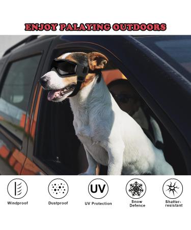Ownpets Dog Goggles - UV, Snow, Wind, Dust Protection Glasses with Adjustable Strap - Safety Pet Sunglasses for Small and Medium Dogs - Black - Buy Online on SooperMarket.com