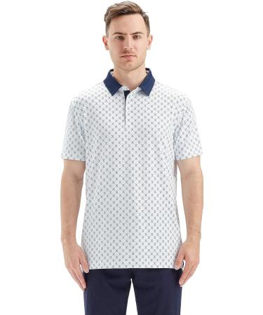 Men's Dry Fit Short Sleeve Golf Shirt, Moisture Wicking Polo - White, Large - Buy Online on SooperMarket.com