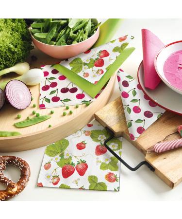 PAW 3-Layer Colorful Fruit Paper Napkins (33x33 cm) - 20 Pack for Birthdays Parties Weddings & Celebrations - Strawberry & Bees Design - Buy Online on SooperMarket.com