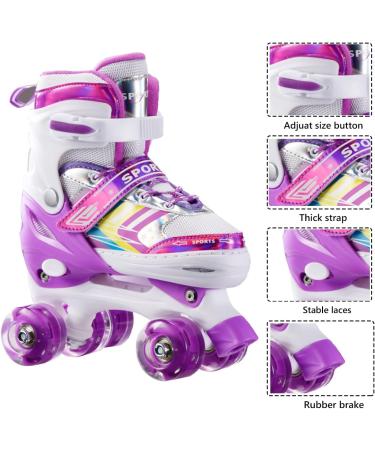 Buy Sumeber Adjustable Inline Skates for Kids - Light-Up Wheels Pink & Purple Perfect Birthday & Christmas Gifts (EU 32/33/34/35) - Buy Online on SooperMarket.com
