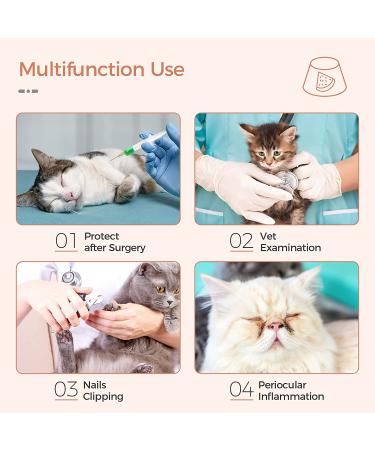 ComSaf Cat Recovery Collar - Lightweight & Adjustable Elizabeth Collar for Cats - Prevent Licking Wounds - Watermelon-M - Buy Online on SooperMarket.com