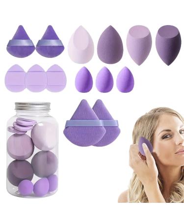 Wontool Setting Face Puff Blender Beauty Set Portable Makeup Puff Blender Sponges Powder Puff for Blending Foundation Cream Purple