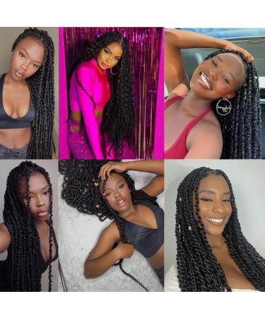 Passion Twist Hair - 6 Packs 18-Inch Braids Extensions for Crochet Hair - Synthetic Faux Locs (1B#) - Economy Package - Buy Online on SooperMarket.com