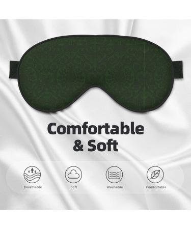 Buy SSIMOO Hunter Green Floral Petals Pattern Sleep Mask - Adjustable Breathable & Fashionable Eye Mask for Comfortable Sleep - International Shipping Available - Buy Online on SooperMarket.com