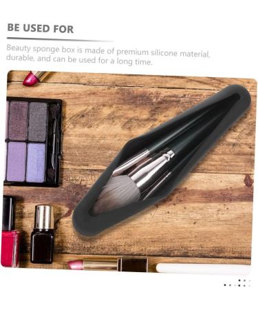 Gogogmee 1set Powder Puff Storage Box Miss Beauty Egg Small Black 20X4.8CM - Buy Online on SooperMarket.com