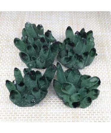 Natural Green Ghost Crystals Cluster Rock Quartz Minerals Rough Stones Home Decoration Suitable for Furniture Decoration Full of Texture (Size : 400-500g)