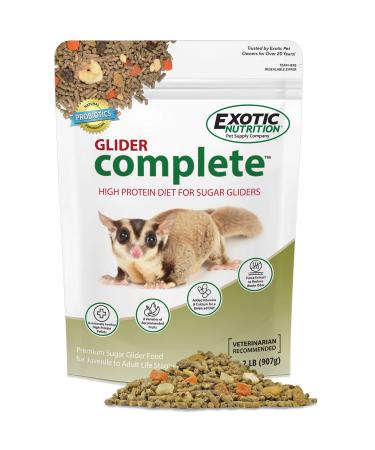 Glider Complete - Healthy High Protein Nutritionally Complete Staple Diet Sugar Glider Food (2 lb) 2 Pound (Pack of 1)