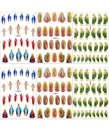 Dornail Bronzing Virgin Mary & San Judas 3D Nail Stickers - Religious Nail Art Decals - Nail Supplies - Buy Online on SooperMarket.com